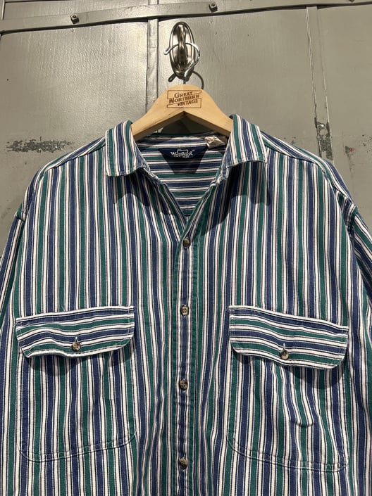 古着 80s USA製 WoolRich × Harlequin Wネーム カモ 鳥 アニマル