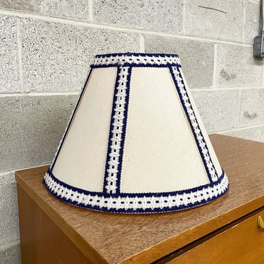 Vintage Lamp Shade Retro 1970s Mid Century Modern + Bohemian + Knit Crochet + Yarn Detailing + MCM + Mood Lighting + Home and Table Decor 