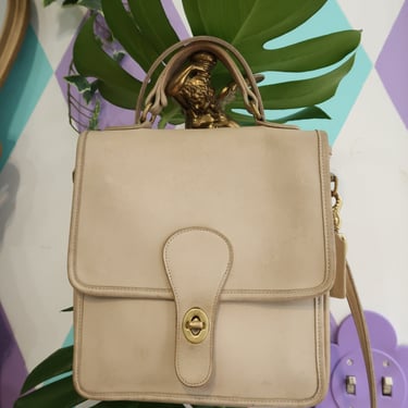Vintage 90s Coach Bone Leather Station Bag