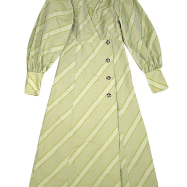 Ganni - Pastel Green Textured Button Front Dress Sz 2