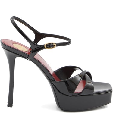 Saint Laurent Women Debbie Patent Leather Sandals