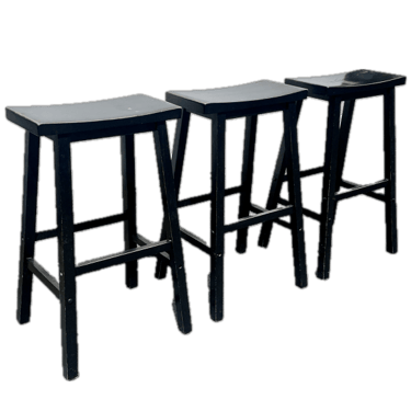 Black Stools, Set of 3