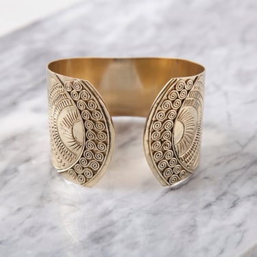 Tribal Etched Brass Cuff