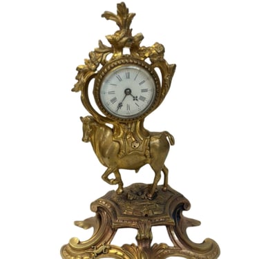 French 19th Century Bull Bronze Clock