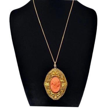 Faux Cameo Necklace - Reproduction Victorian - molded not carved 