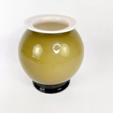 Mid Century Modern Vintage Empoli Cased Glass Vase Scandinavian Finnish Style