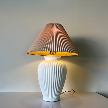 Vintage Organic Texture White Plaster Table Lamp 