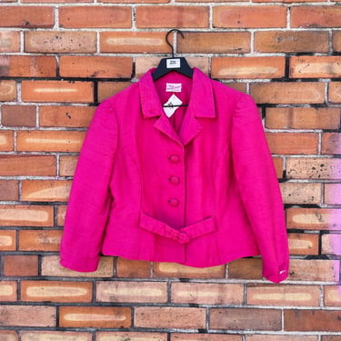 vintage 60s pink raw silk blazer / m medium 