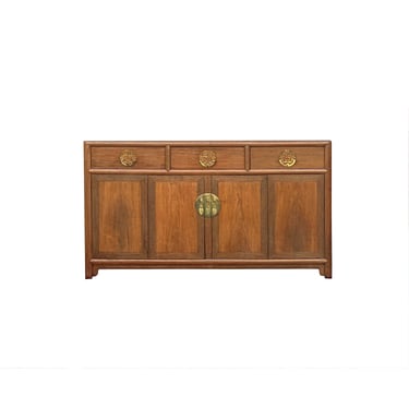 Oriental Medium Brown Stain Sideboard Buffet Table TV Console Cabinet ws3476E 