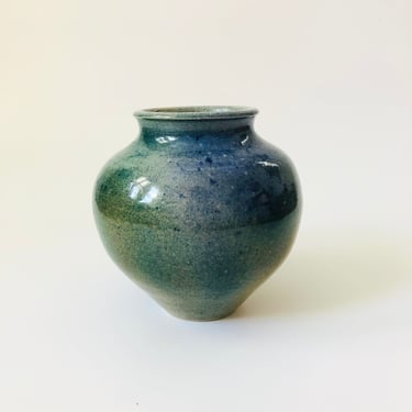 Blue Green Studio Pottery Vase 