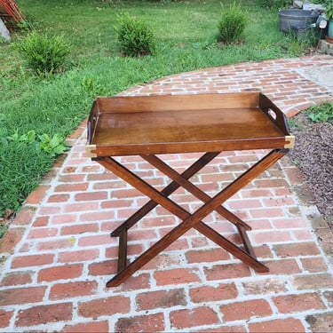 Butler's Tray. Two piece: tray and folding stand. 