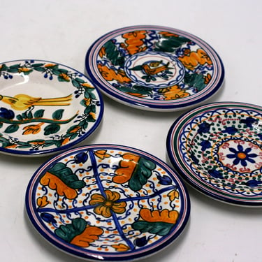 vintage Figas Djo hand painted small plates set of four 