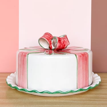 Holiday Bow Cake Plate