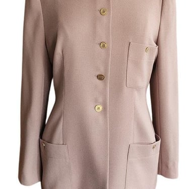 Vintage 90s Sonia Rykiel Skirt Suit Beige Wool / M 