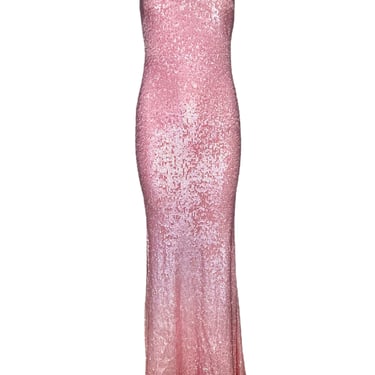 Donna Karan 2000s Pink Sequin Strapless Gown, NWT