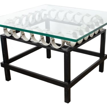 Paula Meizner "24 in a Square" Glass-Top Low Table