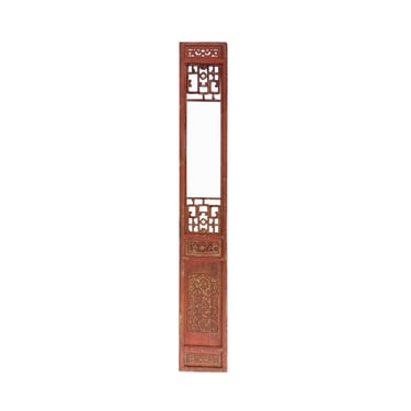 Tall Chinese Old Brick Red Distressed Scenery Carving Wall Panel cs7441E 