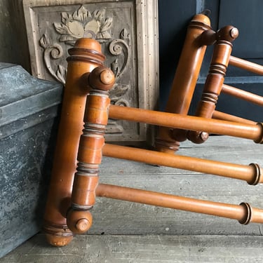 1 French Towel Rack, Rail, Swinging, Two Pivotal Arms, Rustic, Faux Bamboo Wood, French Farmhouse, Sold by Each 