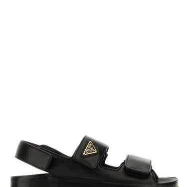 Prada Woman Black Nappa Leather Sandals