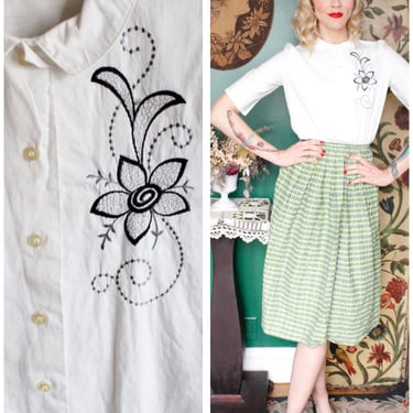 1960s blouse // Land & Sea Cotton Blouse // vintage 60s blouse 
