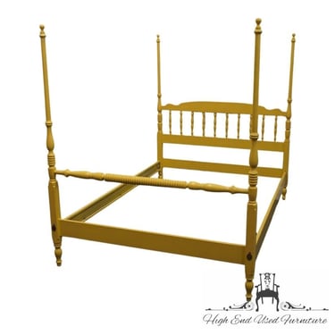 ETHAN ALLEN Heirloom Collection Full Size Four Poster Bed 14-5631 - Daffodil Yellow Finish 