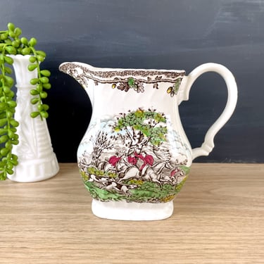 Myotts Country Life Staffordshire Ware small pitcher - 5.5" transferware pitcher 