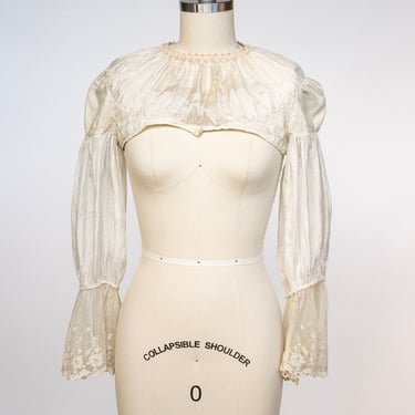 Antique Victorian Sheer Lace Blouse 1900s XS 