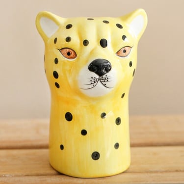 Ceramic Leopard Head Vase