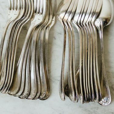 Matched French Flatware Set Of 24