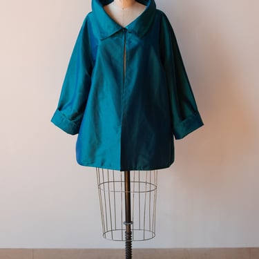 Green Silk Coat | Victor Costa 