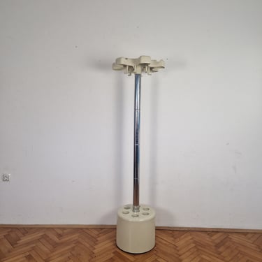 Vintage Coat Stand with Umbrella Stand / Italian Design Coat Rack / Chrome Pipes / Roberto Lucci and Paolo Orlandini for Velco / 1970s 