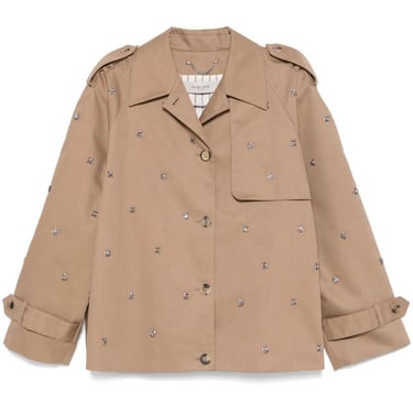 Golden Goose Women Crystals Embellished Oversized Short Trench Coat