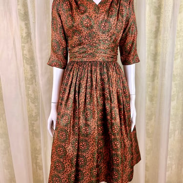 1950's Medallion Print Dress