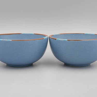 Dansk Mesa Sky Blue Fruit Bowl (set of 2) | Vintage Cereal Bowl | Southwest Inspired Dinnerware Stoneware 