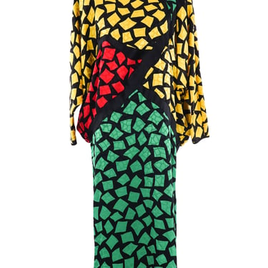 Guy Laroche Colorblock Mosaic Printed Dress