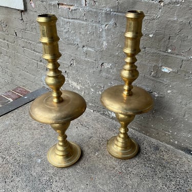 Pair of Brass Candlestands