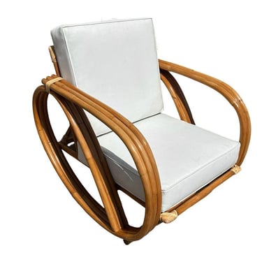 Restored Rattan Three Strand Rocking Chair 