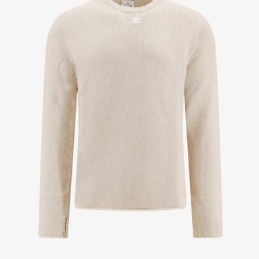 Courreges Men Open Side Cotton And Linen Sweater