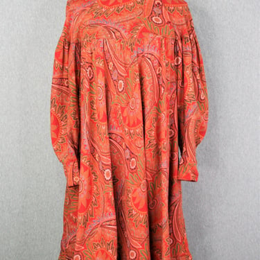 KENZO - Circa 1950 - Paisley - Smock Dress - Paris - Marked size S 
