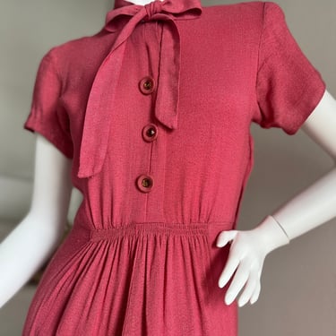 Great Color 1940s Raspberry Gold Rayon Lurex Gown Vintage 