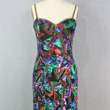 Lasting Impression - Beaded/Sequin - Cocktail Dress - by Nite Line - Marked size 8 