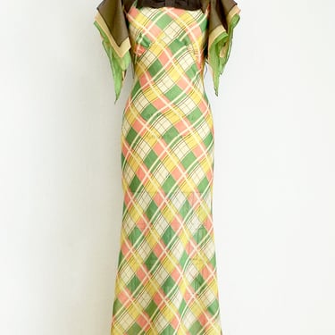 1930s Plaid Dress