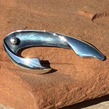 Sigi Pineda ~ Vintage Taxco Sterling Silver Modern Mod Fish Brooch / Pin 