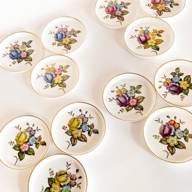 Vintage Hand-Painted Floral Trinket Dish