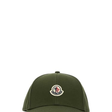 Moncler Men Olive Green Cotton Baseball Cap