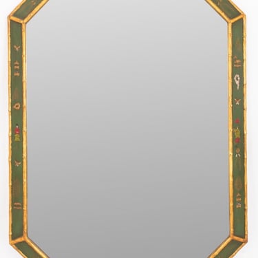 Chinoiserie Painted and Gilded Octagonal  Mirror