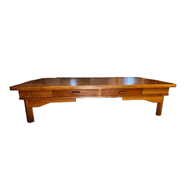 Antique Solid Oak Large Wood Coffee Table w/Drawer  UL259-3