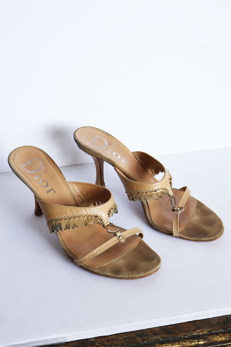 Christian Dior by John Galliano Y2K Tan Suede Fringe