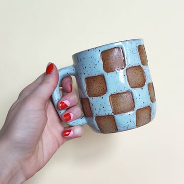 Handmade Checkered Mug