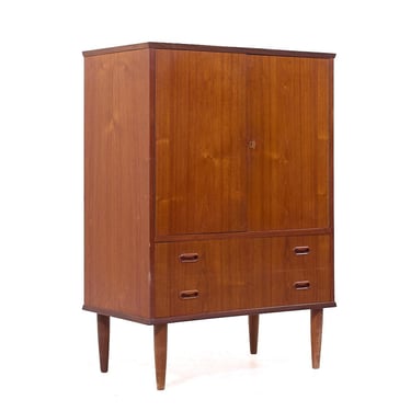 Arne Vodder Style Mid Century Danish Teak Armoire - mcm 